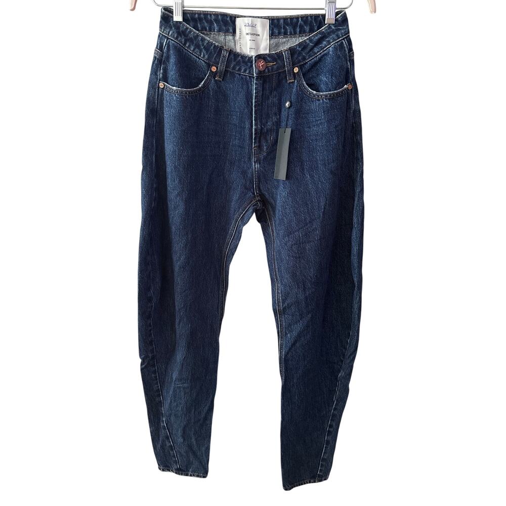 NWT One Teaspoon Sz 26 Low Waist Dark Wash Relaxed Tapered Bow Leg Denim Jeans